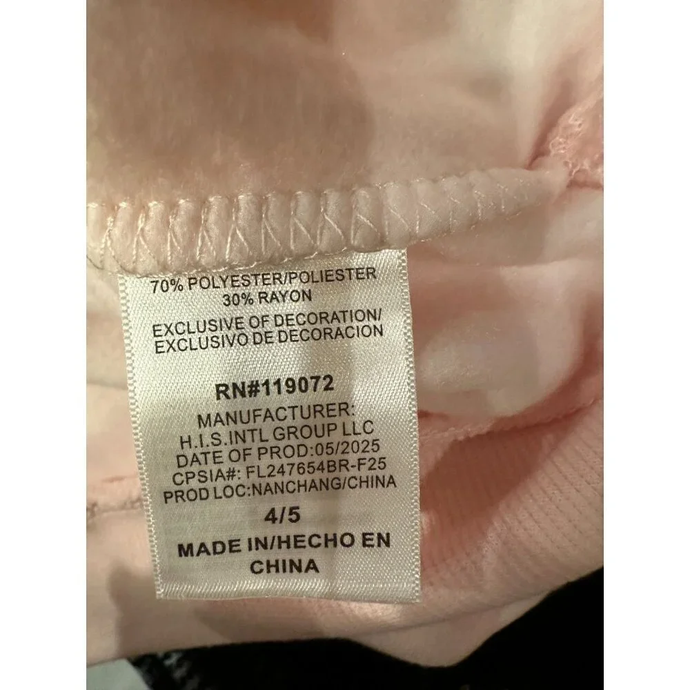 Barbie Girls Size 4/5 2PC Outfit NWT Pink Cozy Sweatshirt Black Tutu Skirt